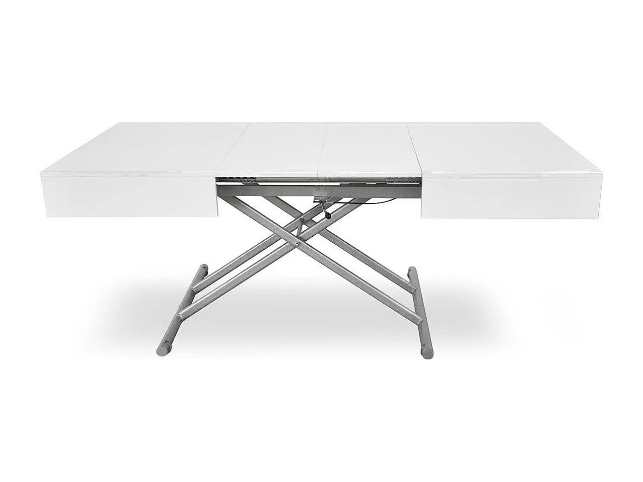 Table Basse Relevable "Lift" 120-190cm Blanc