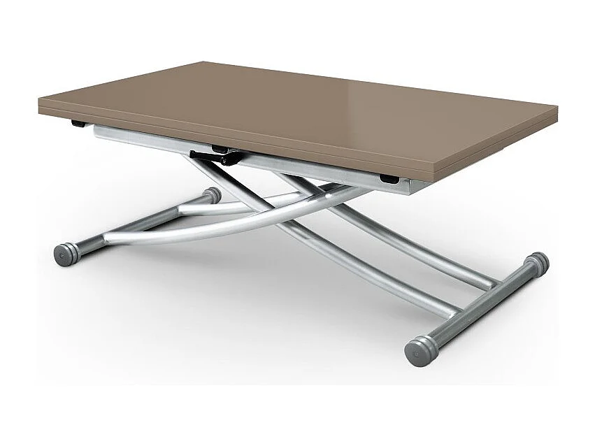 Table Basse Rectangulaire "Higher" 114cm Taupe Laqué