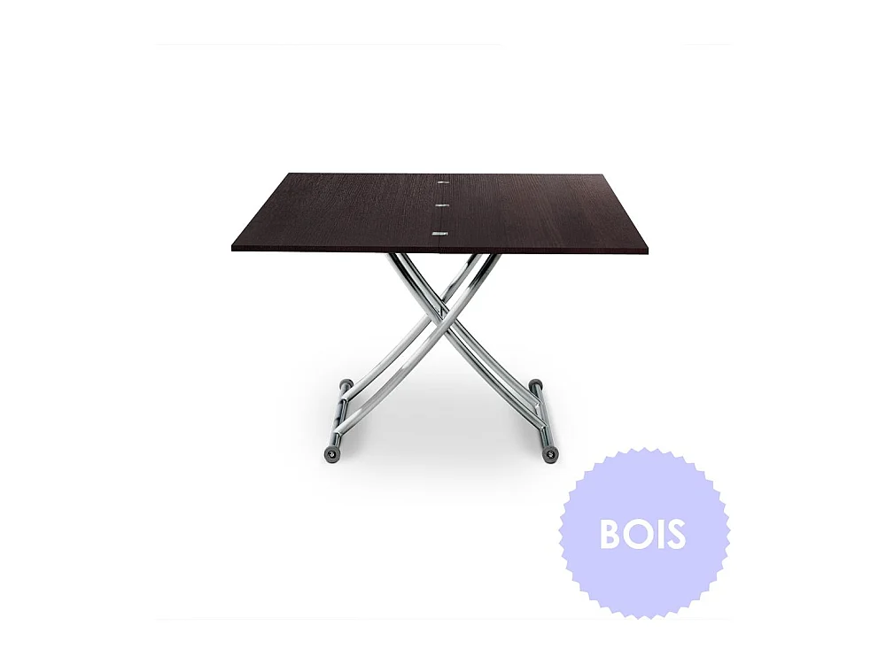 Tavolino alzabile Carrera in legno wengé