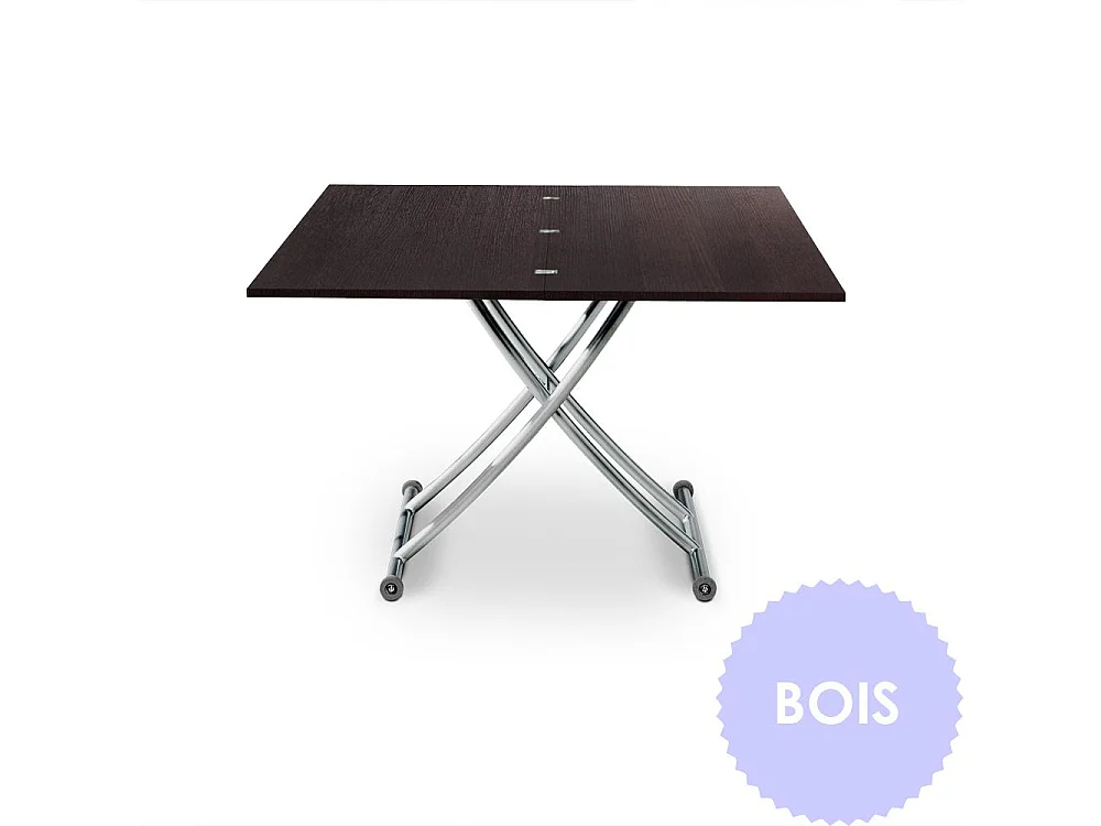 Table Basse Relevable "Higher" 57-114cm Bois Wenge