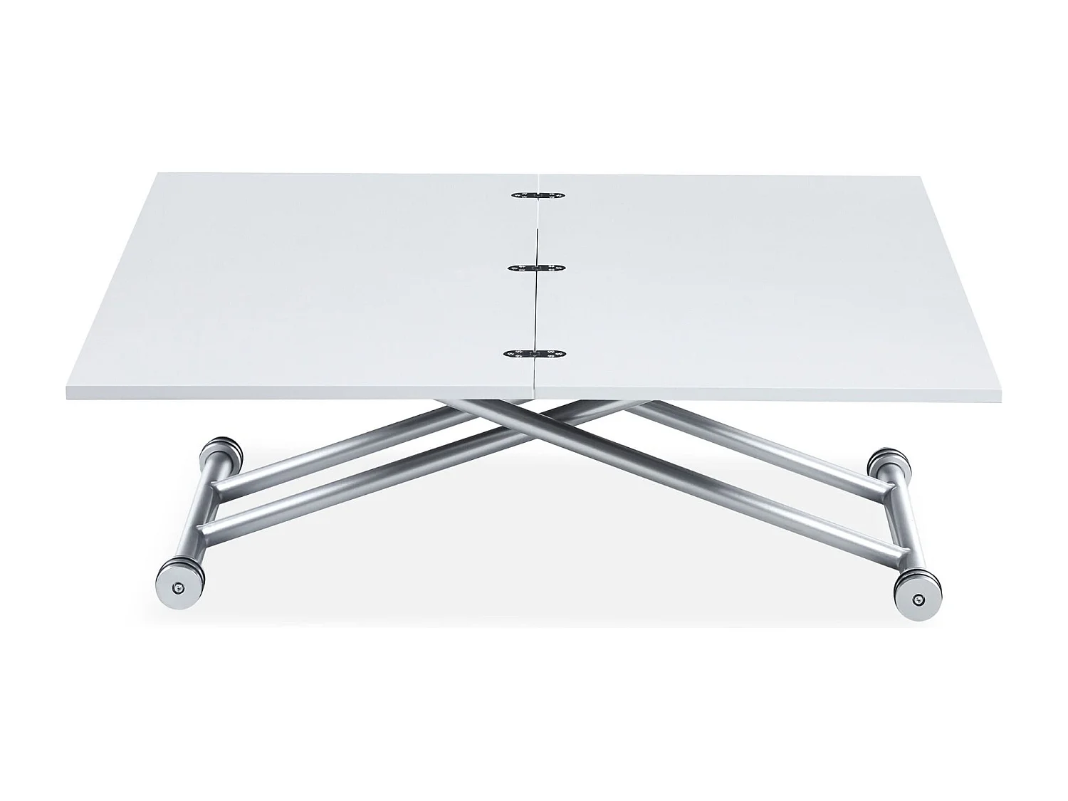 Table Basse Relevable "Higher" 57-114cm Blanc Laqué