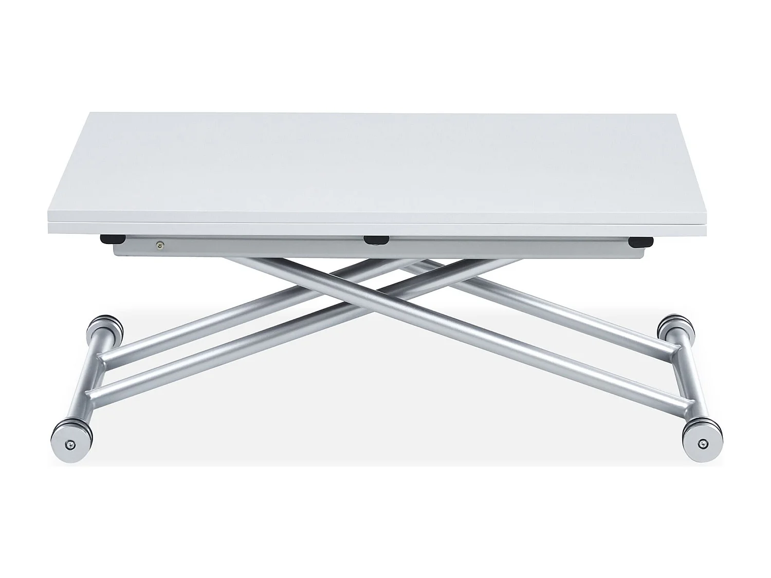 Table Basse Relevable "Higher" 57-114cm Blanc Laqué