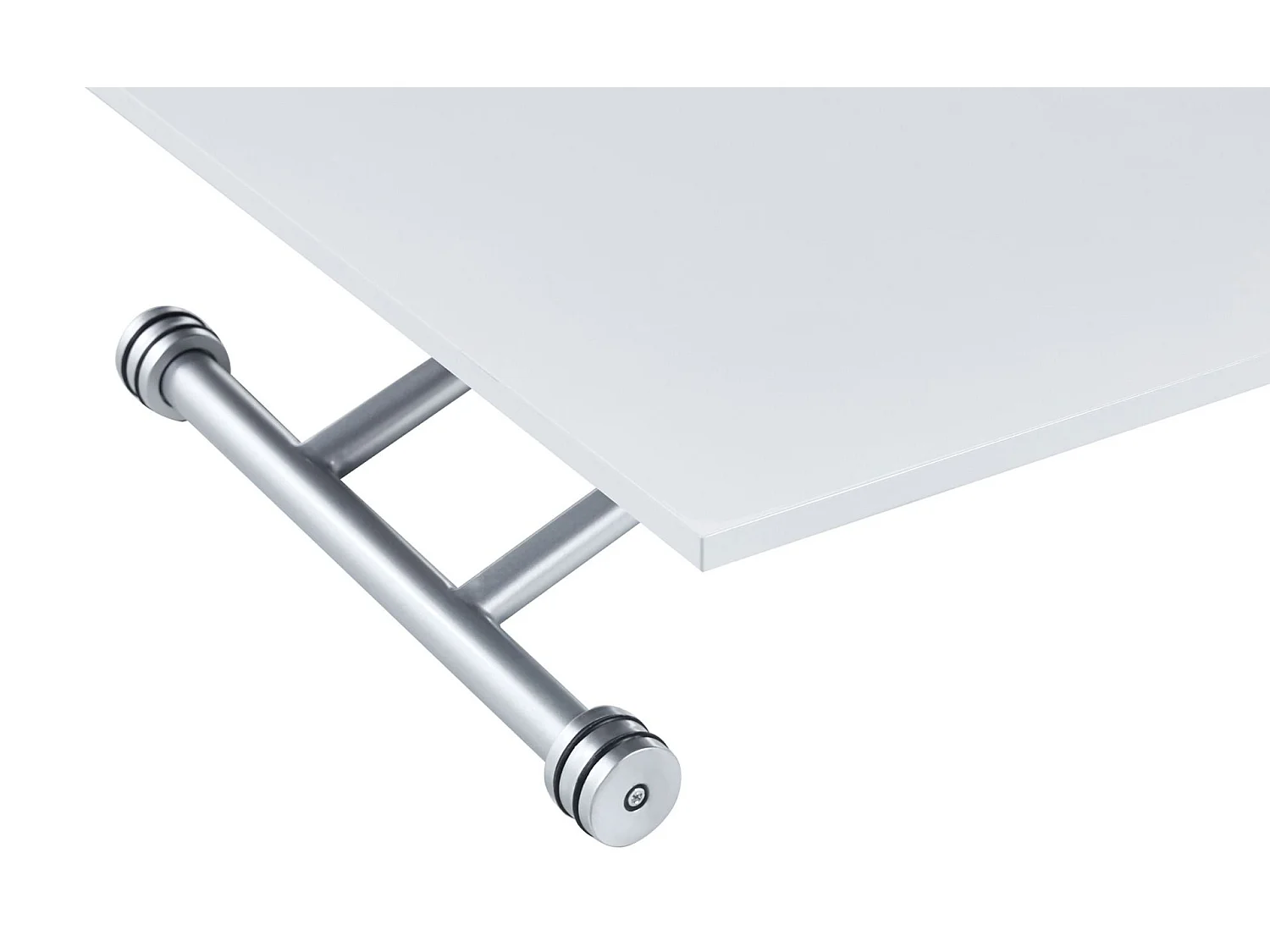 Table Basse Relevable "Higher" 57-114cm Blanc Laqué