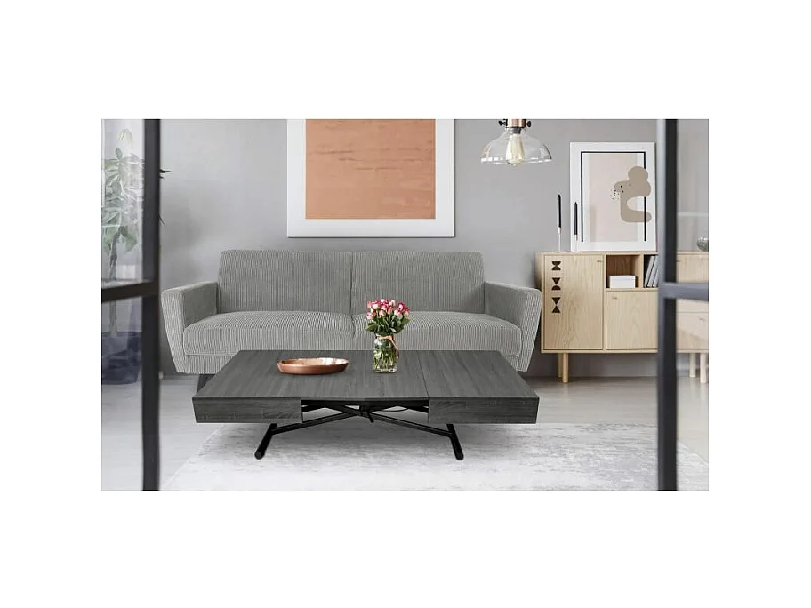 Table Basse Relevable "Lift" 120-190cm Gris