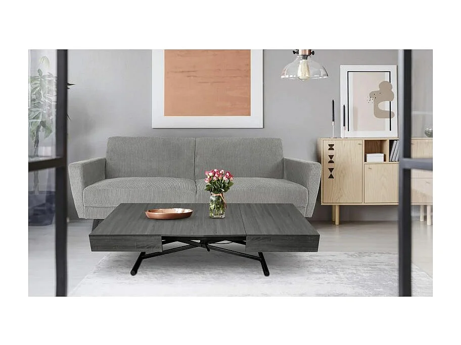 Table Basse Relevable "Lift" 120-190cm Gris
