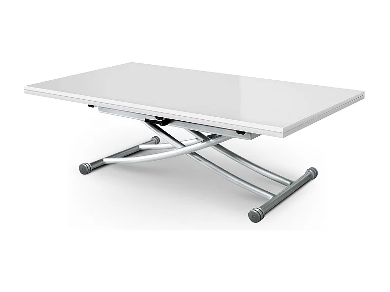 Table Basse Rectangulaire "Higher" 150cm Blanc Laqué