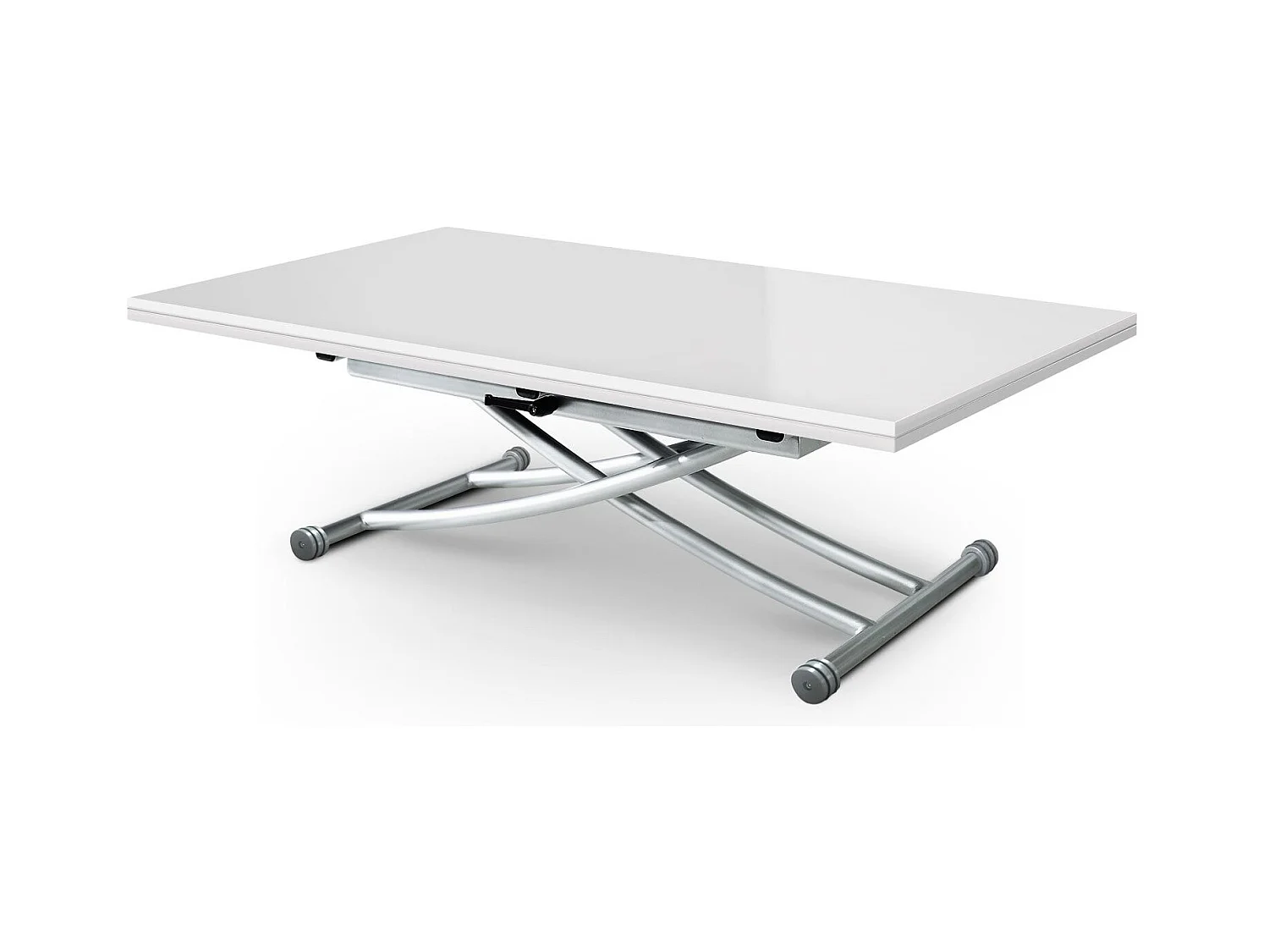 Table Basse Rectangulaire "Higher" 150cm Blanc Laqué