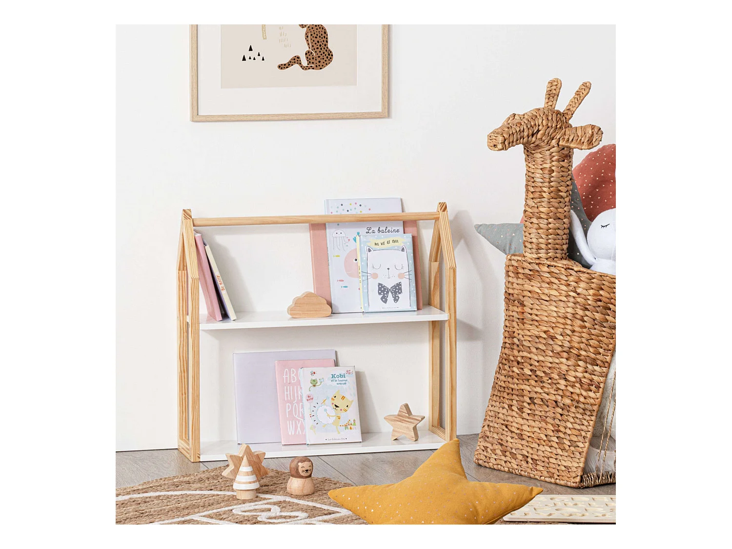 Étagère Murale Enfant "Maison" 56cm Blanc