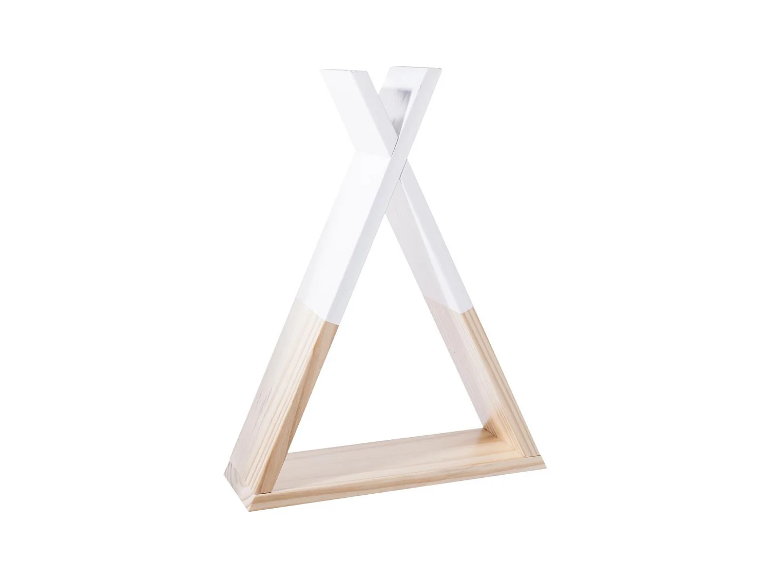 Etagère en Bois "Tipi" 39cm Naturel & Blanc