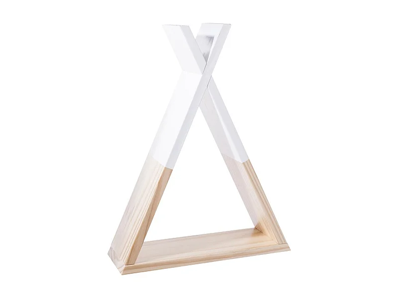 Etagère en Bois "Tipi" 39cm Naturel & Blanc