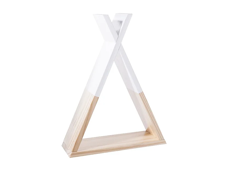 Etagère en Bois "Tipi" 39cm Naturel & Blanc