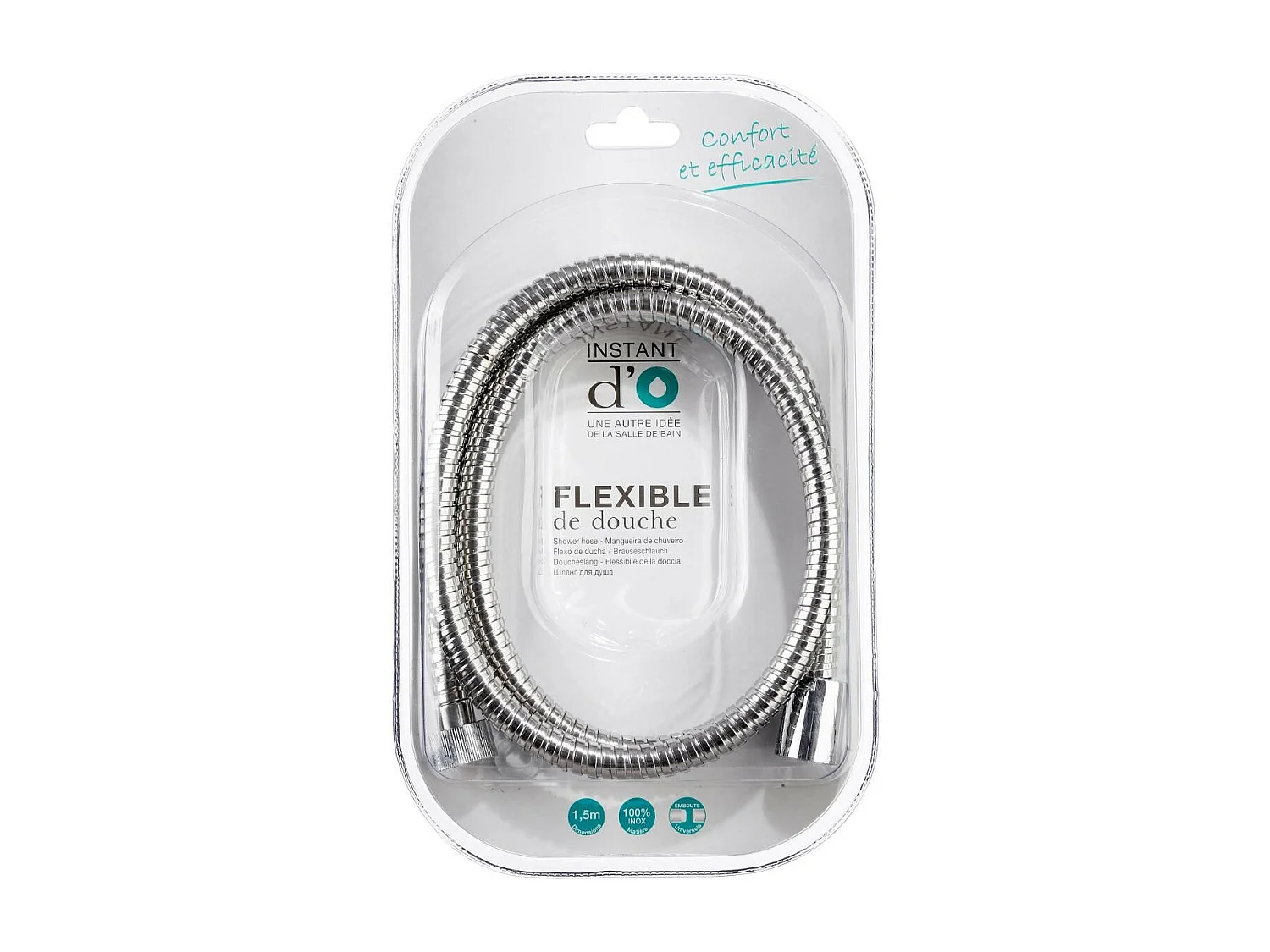 Flexible de Douche "Inox" 1,5m Argent
