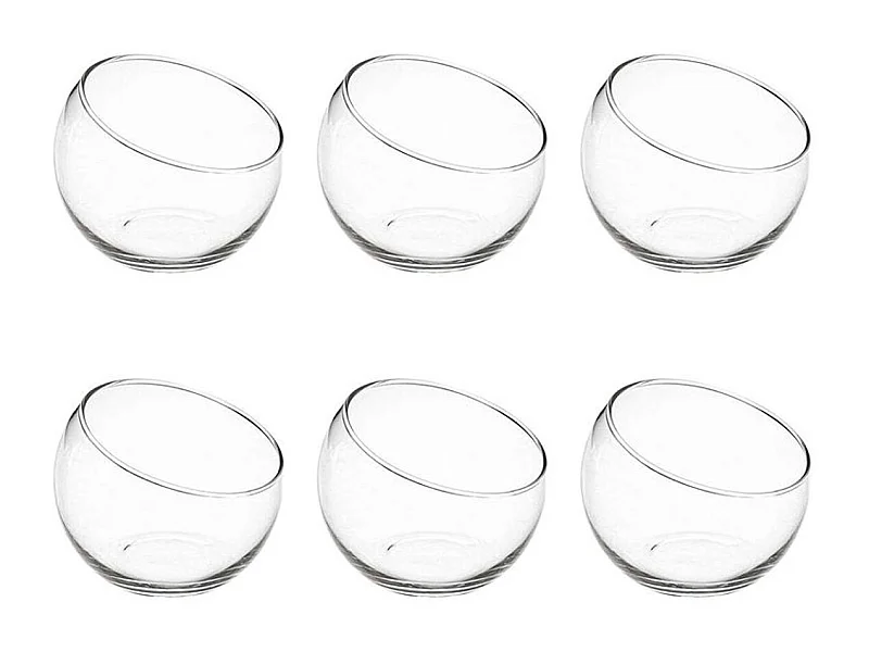 Lot de 6 Verrines Rondes "Palm" 10cm Transparent