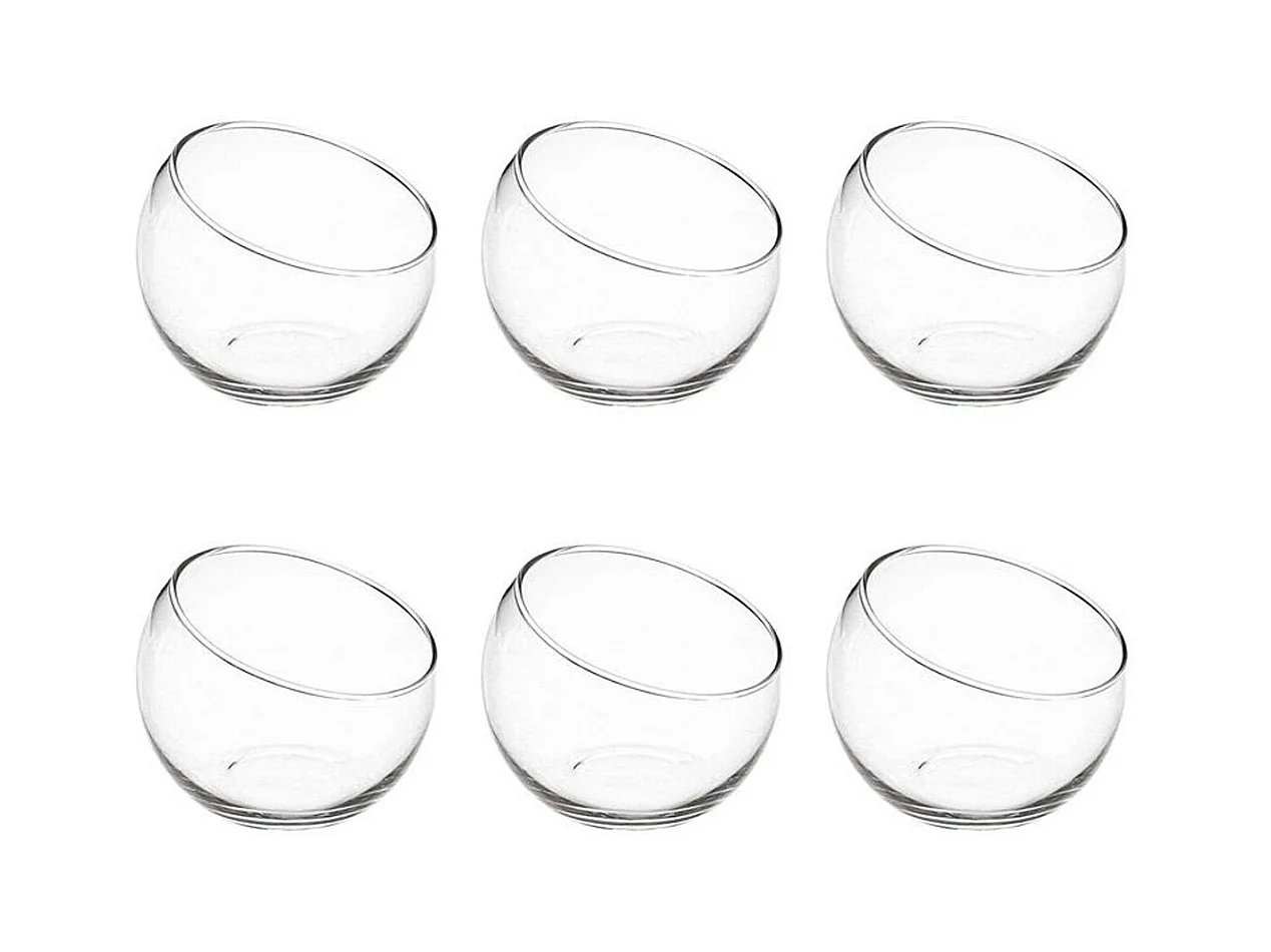 Lot de 6 Verrines Rondes "Palm" 10cm Transparent