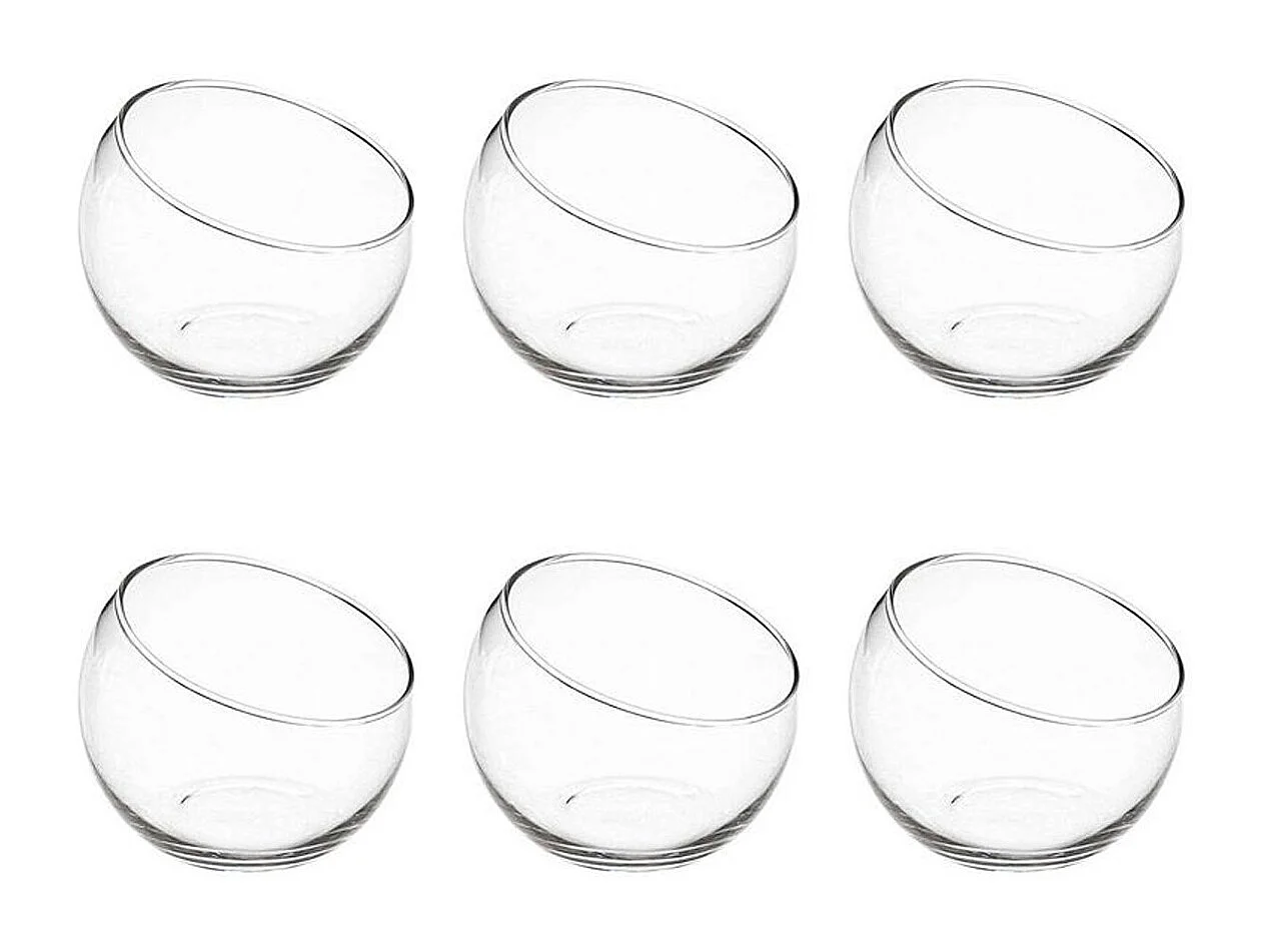 Lot de 6 Verrines Rondes "Palm" 10cm Transparent