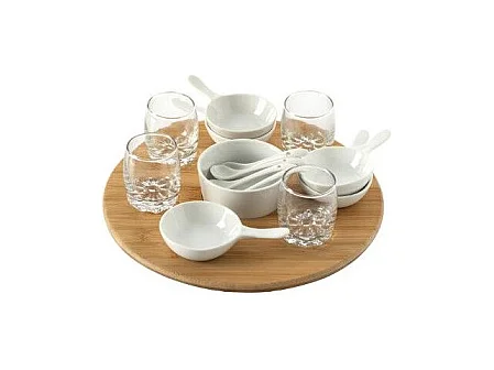 Set Apéritif 14 Pièces "Bambou" 27cm Naturel