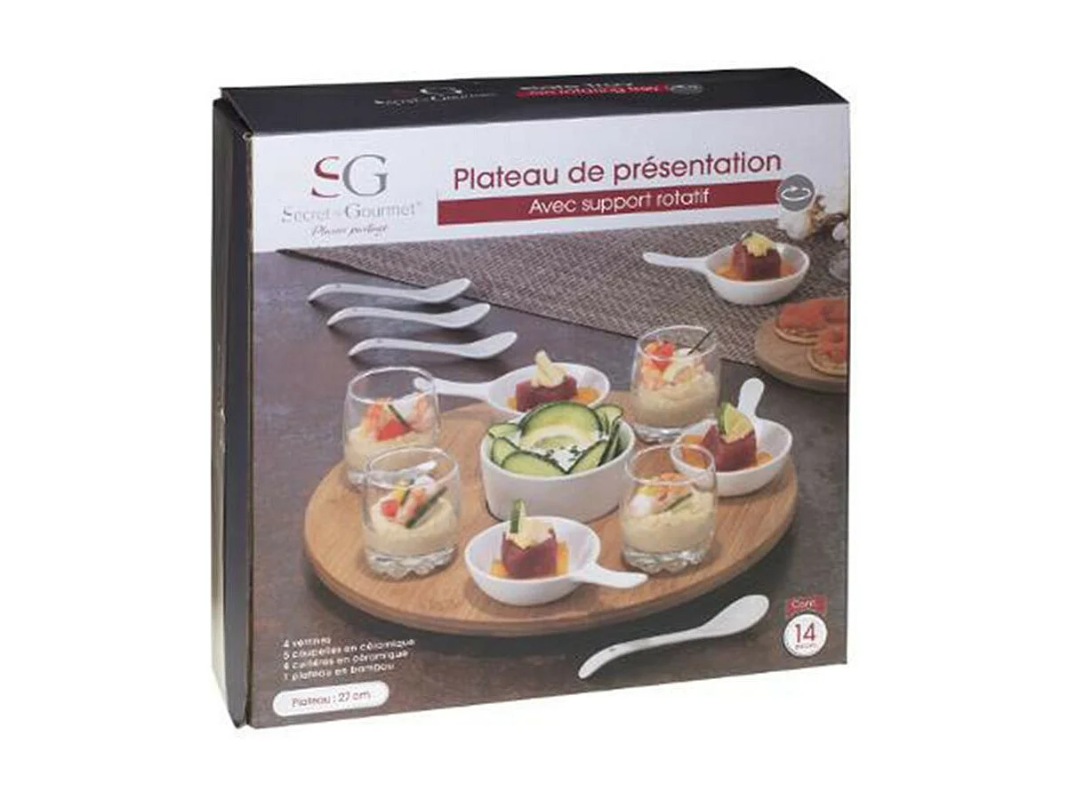 Set Apéritif 14 Pièces "Bambou" 27cm Naturel