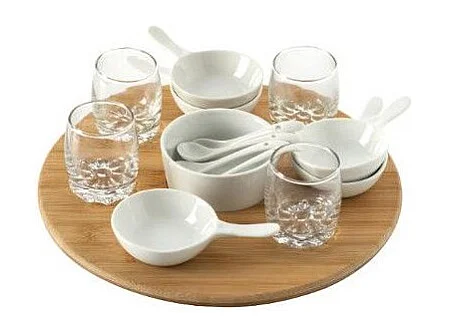 Set Apéritif 14 Pièces "Bambou" 27cm Naturel