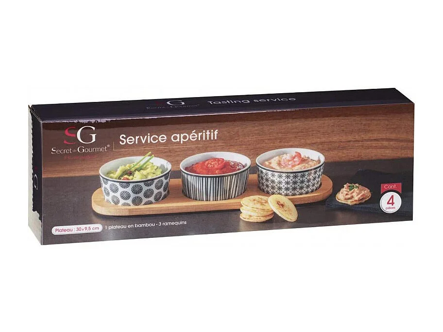 Set Apéritif 4 Pièces "Bohémia" 29cm Naturel