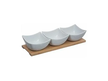 Set Apéritif 4 pièces "Porcelaine" 30cm Blanc