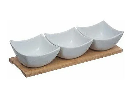 Set Apéritif 4 pièces "Porcelaine" 30cm Blanc