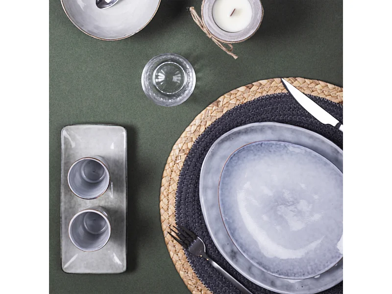 Coupelle Rectangle Gres Du Temps 10x22cm Gris2 Gris