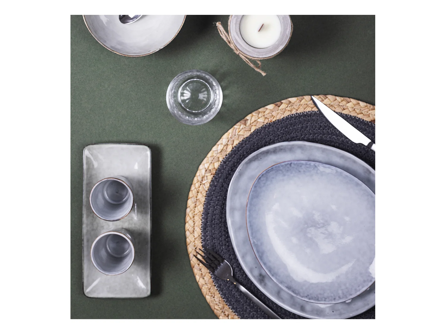 Coupelle Rectangle Gres Du Temps 10x22cm Gris2 Gris