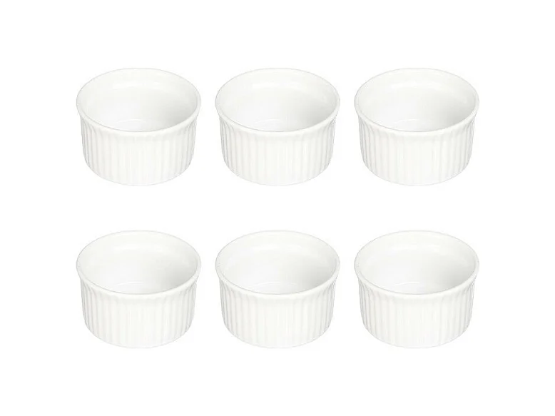 Lot de 6 Ramequins Ronds "Céramique" 9cm Blanc