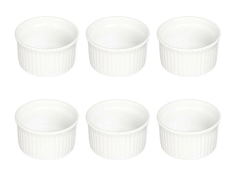 Lot de 6 Ramequins Ronds "Céramique" 9cm Blanc