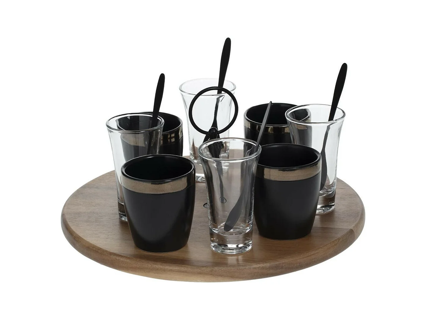 Set Apéritif 13 Pièces "Lady Jungle" 27cm Noir