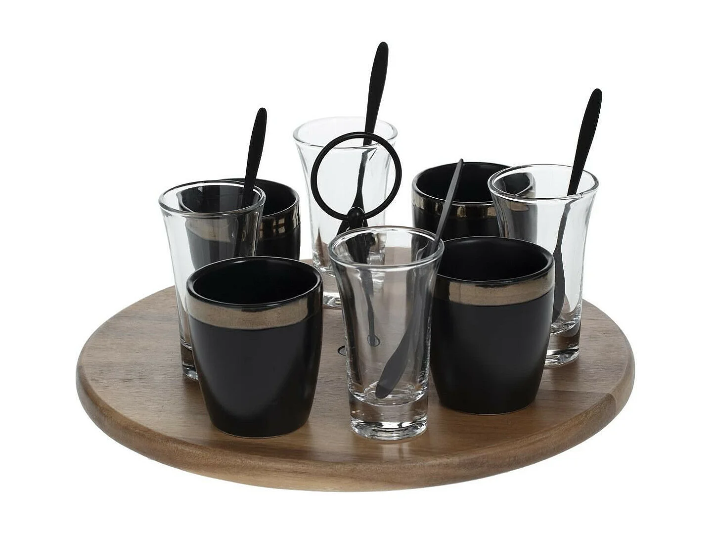 Set Apéritif 13 Pièces "Lady Jungle" 27cm Noir