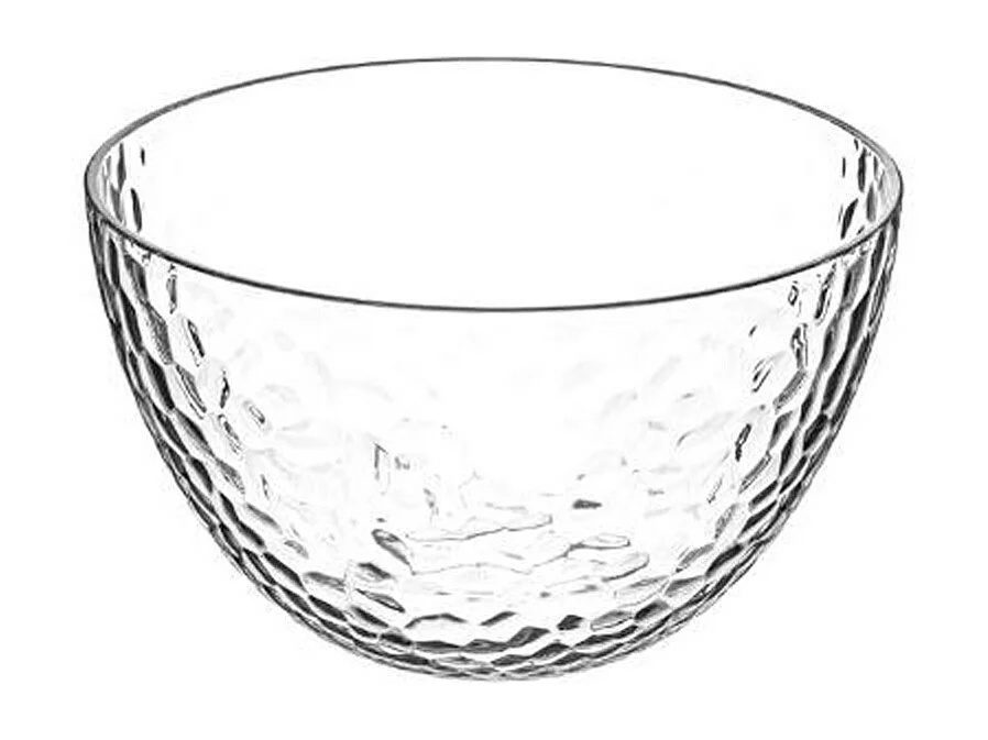 Lot de 6 Coupelles Plastique Réutilisable "Martelé" 14cm Transparent