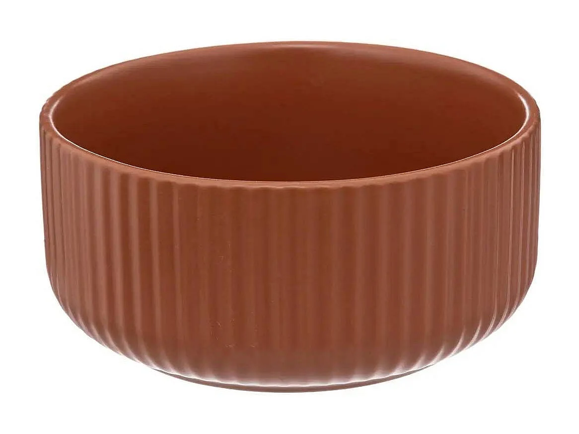 Lot de 6 Coupelles "Côtelé" 80cl Terracotta