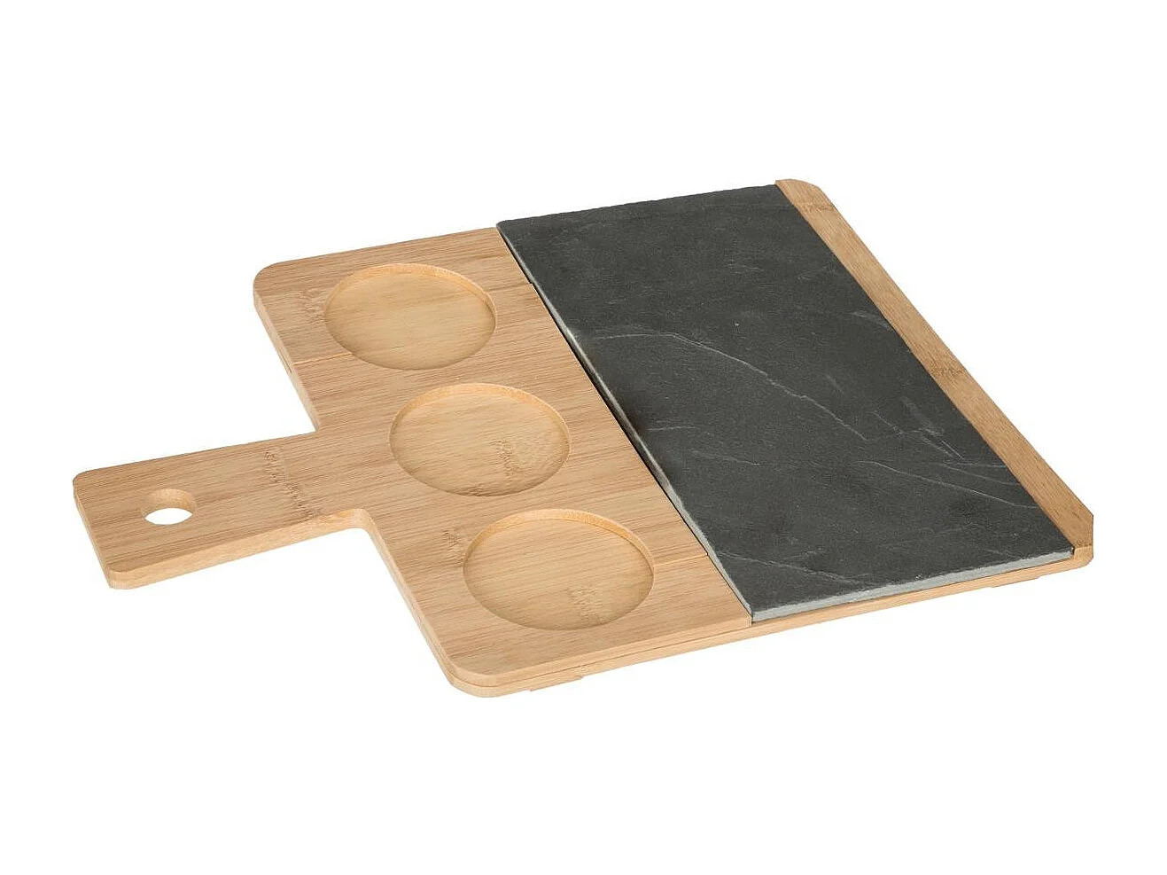 Set Apéritif 4 Pièces "Ardoise" 35cm Naturel