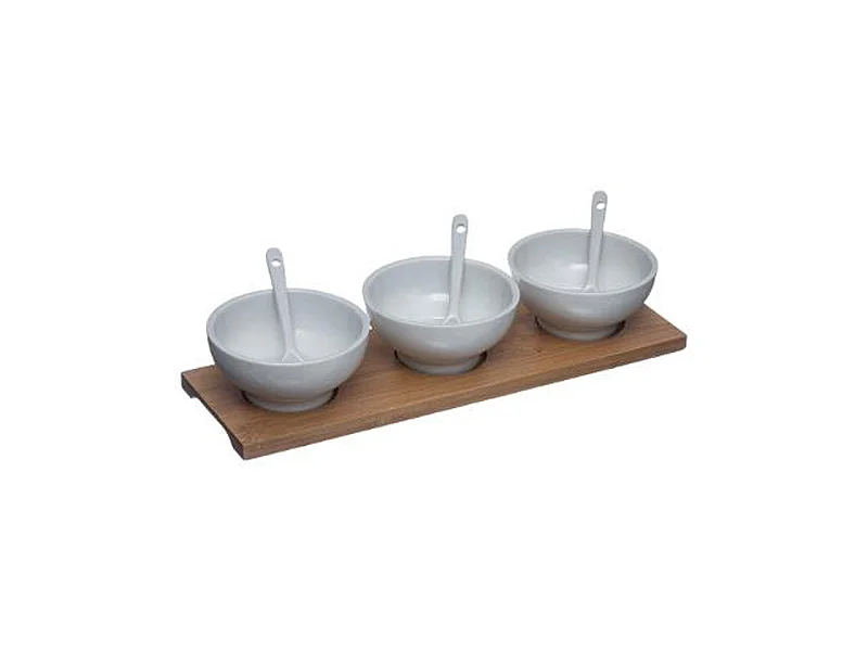 Set Apéritif 7 pièces "Porcelaine" 28cm Blanc
