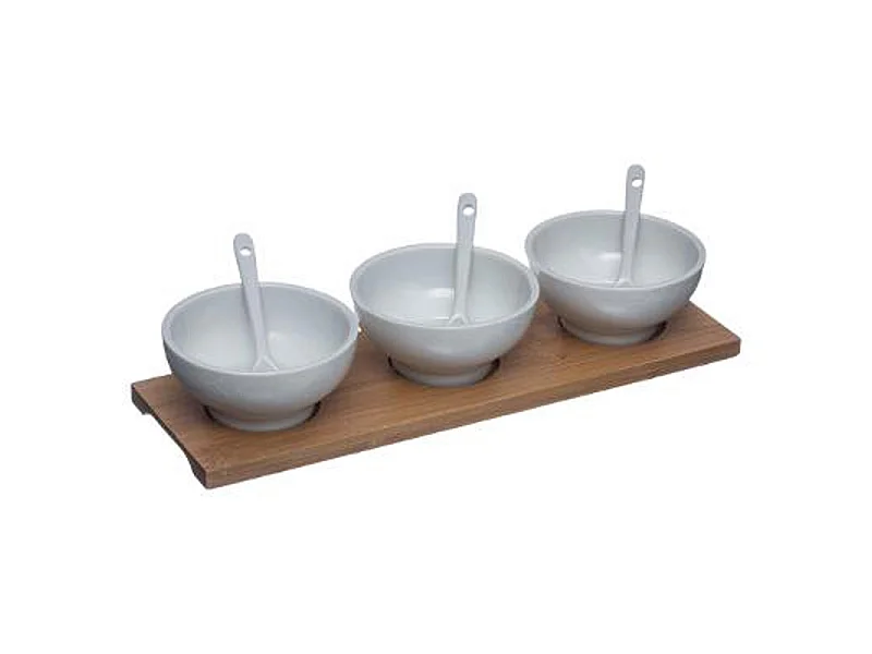 Set Apéritif 7 pièces "Porcelaine" 28cm Blanc