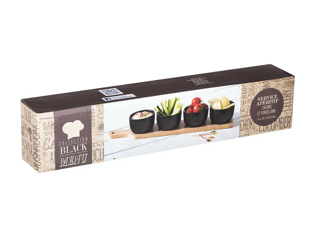 Service Apéritif 5 Pièces "Black Menu" Noir