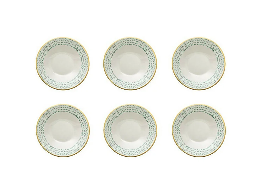 Lot de 6 Coupelles "Naples" 19cm Menthe