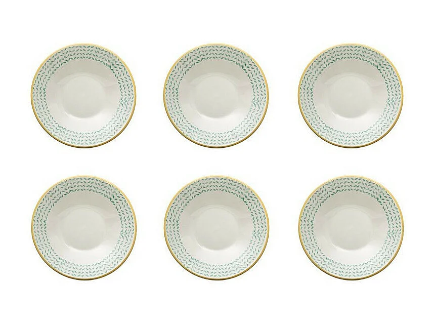 Lot de 6 Coupelles "Naples" 19cm Menthe