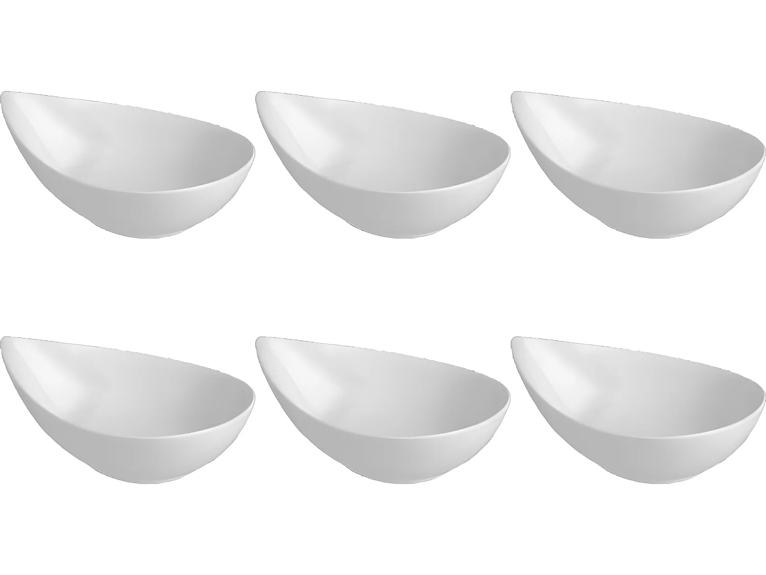Lot de 6 Coupelles Porcelaine "Goutte" 21cm Blanc