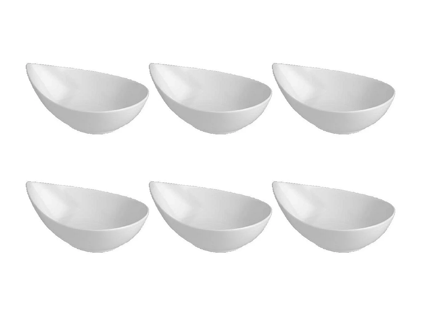 Lot de 6 Coupelles Porcelaine "Goutte" 21cm Blanc