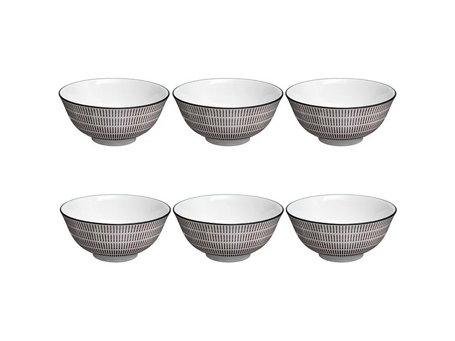 Lot de 6 Bols Porcelaine "Lunis" 15cm Rouge