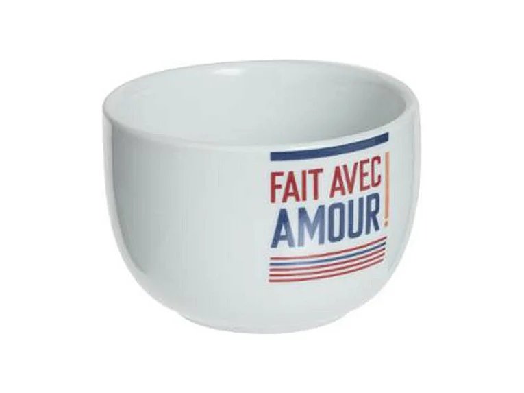 Set Apéritif 4 Pièces "French" 27cm Blanc & Bleu