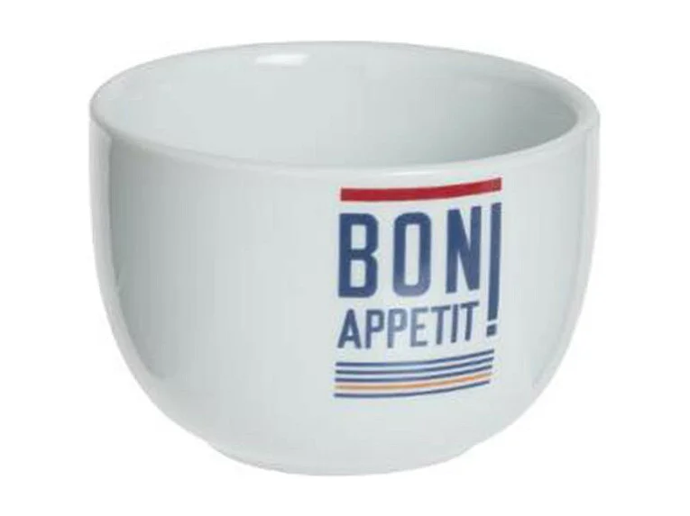 Set Apéritif 4 Pièces "French" 27cm Blanc & Bleu