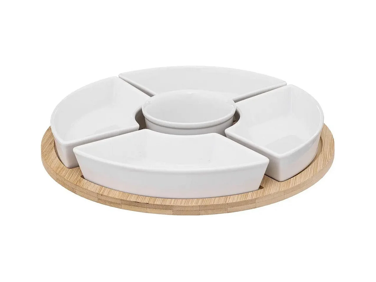 Set Apéritif 6 Pièces "Bambou" 27cm Blanc