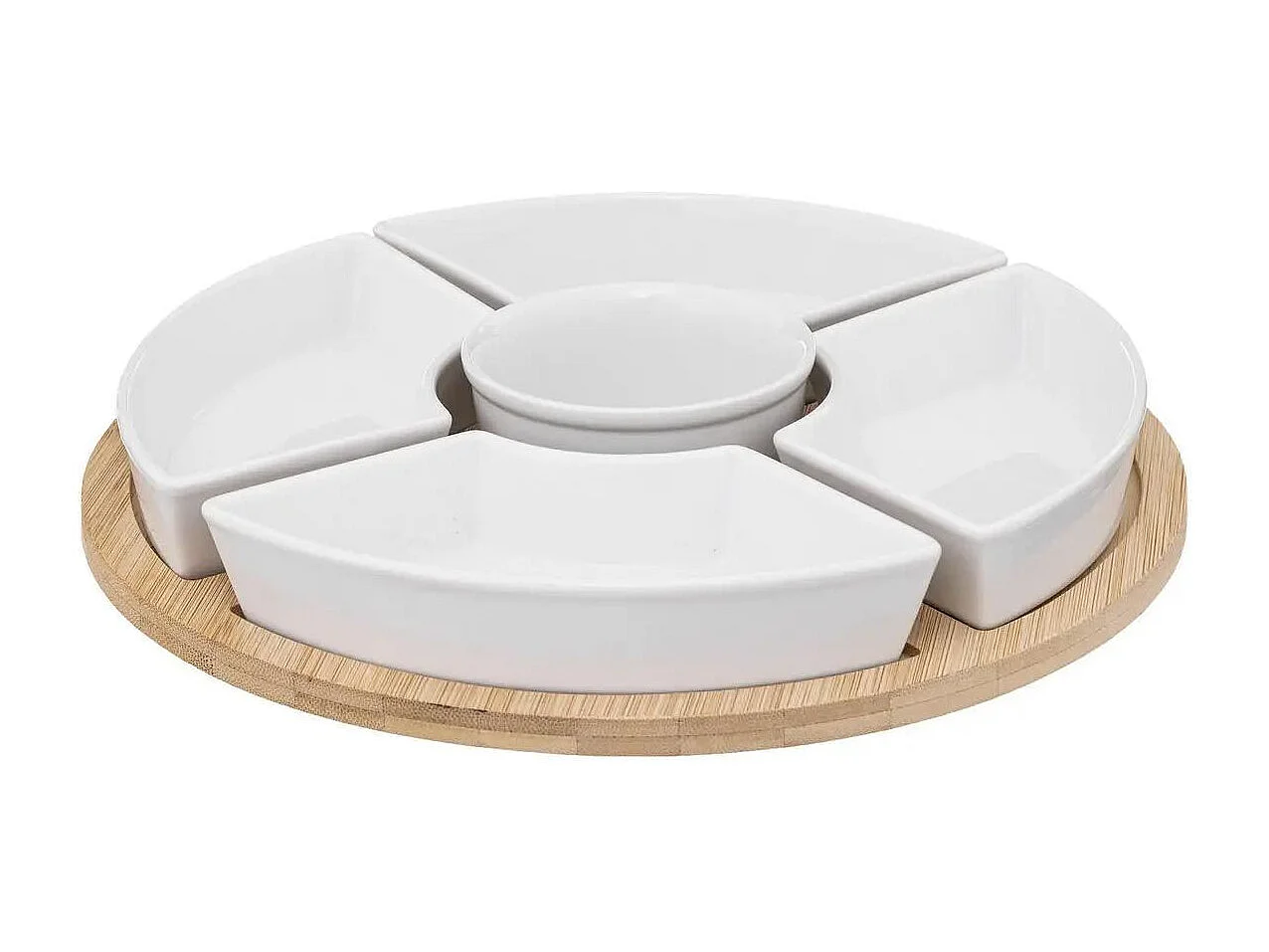 Set Apéritif 6 Pièces "Bambou" 27cm Blanc