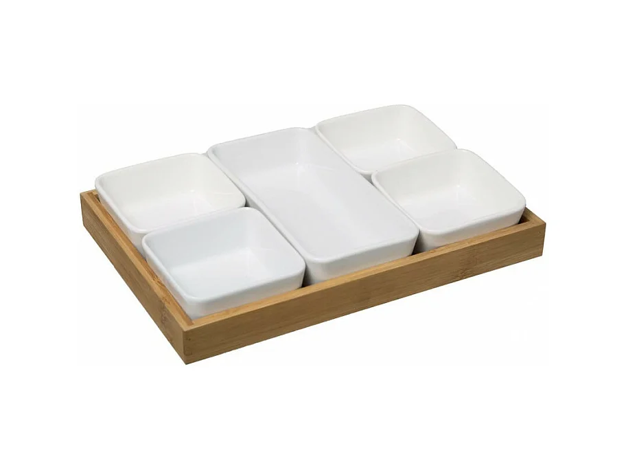 Set Apéritif 6 Pièces "Bambou" 28cm Naturel