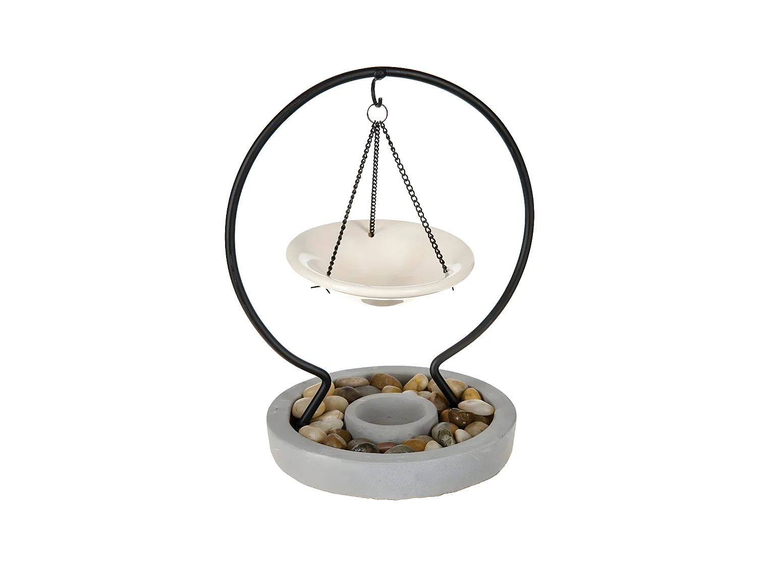 Brûle-Parfum Suspendu "Pierres" 24cm Gris