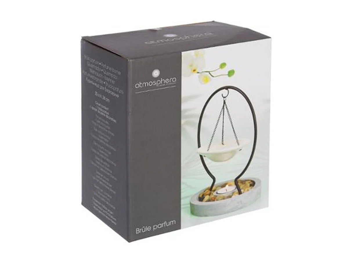 Brûle-Parfum Suspendu "Pierres" 24cm Gris