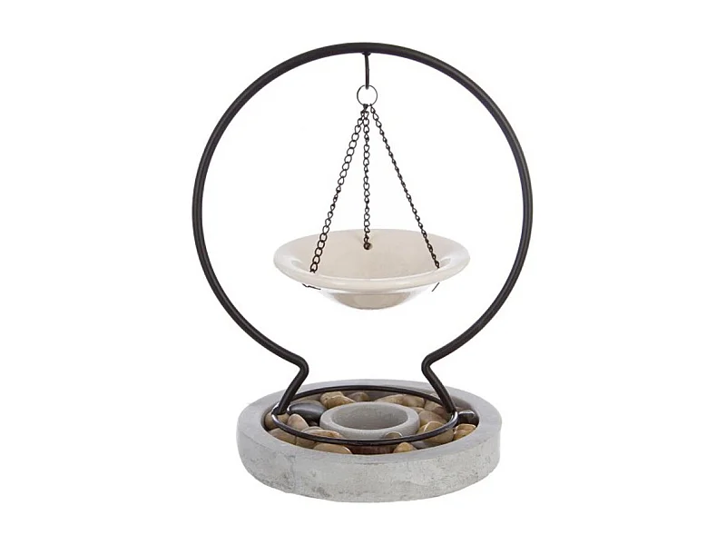 Brûle-Parfum Suspendu "Pierres" 24cm Gris